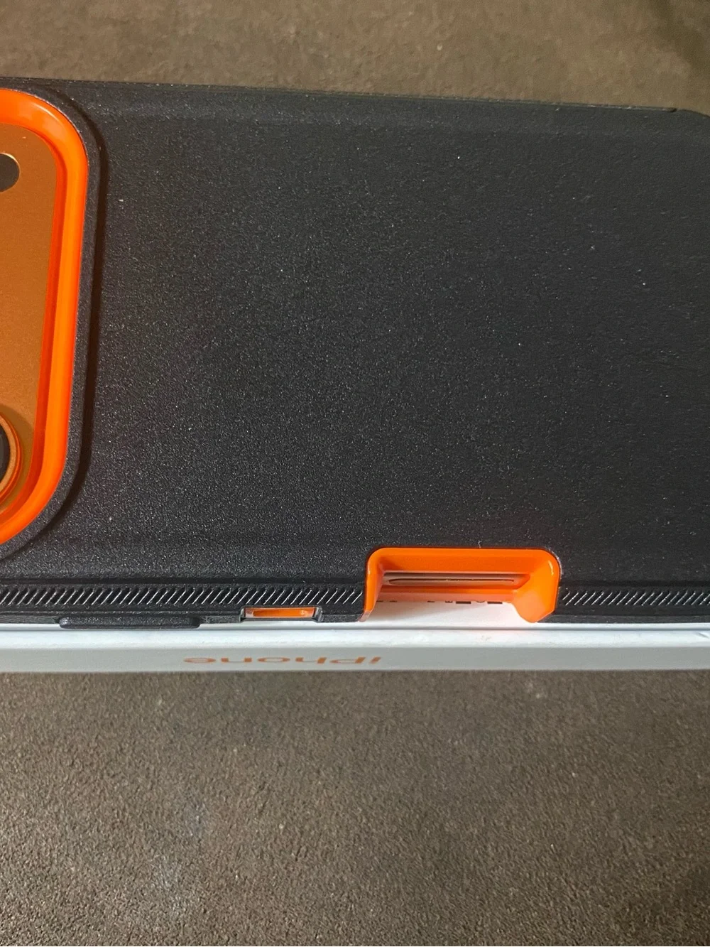 Premium iPhone 17 Pro Black Case with Orange Accent